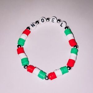 'Noel' Clay Inspired Handmade Beaded Bracelet Christmas